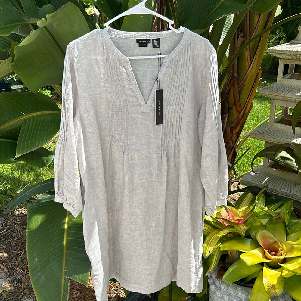 BNWT Tahari Linen Dress